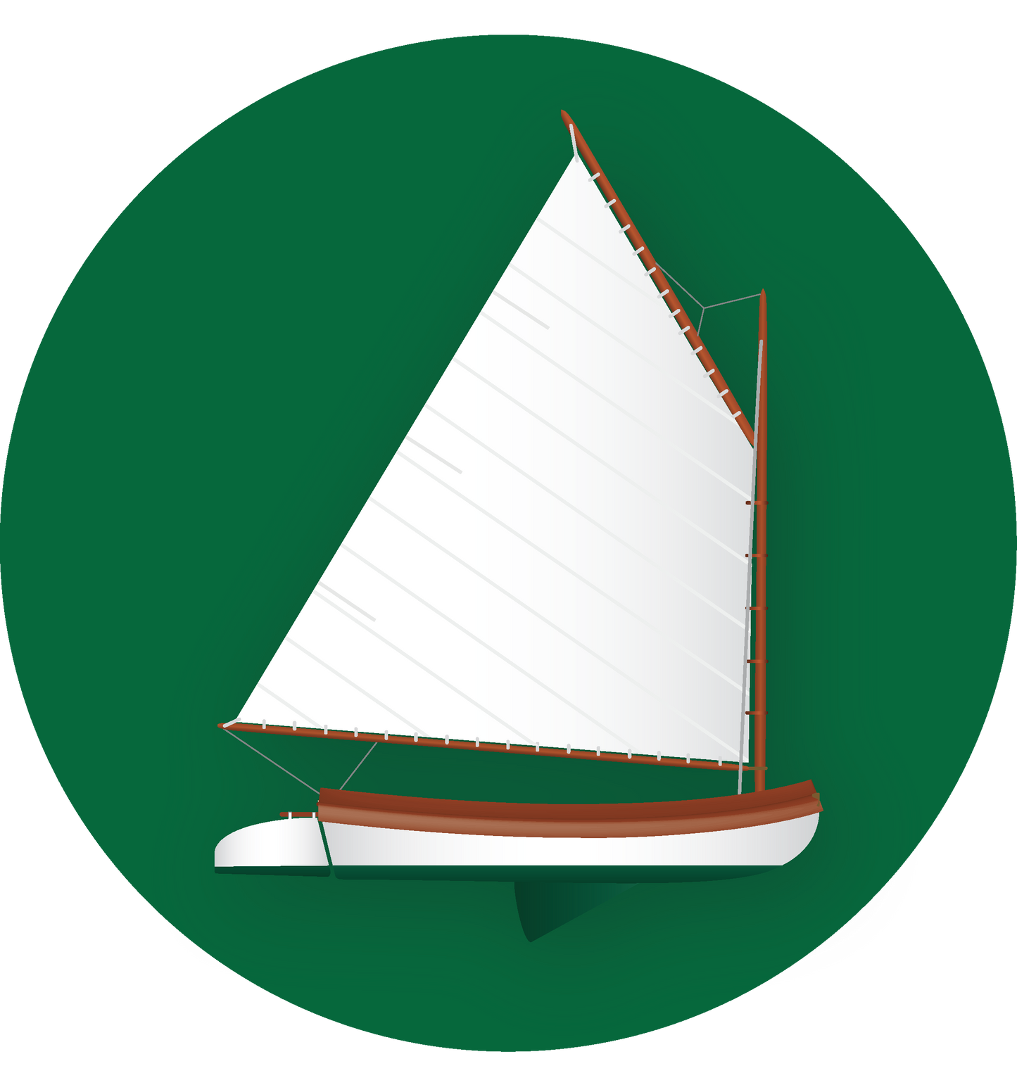 Metal Round Cat Boat Ornament