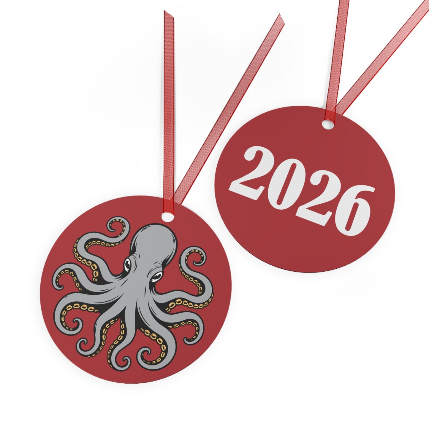 Metal Round Octopus Ornament