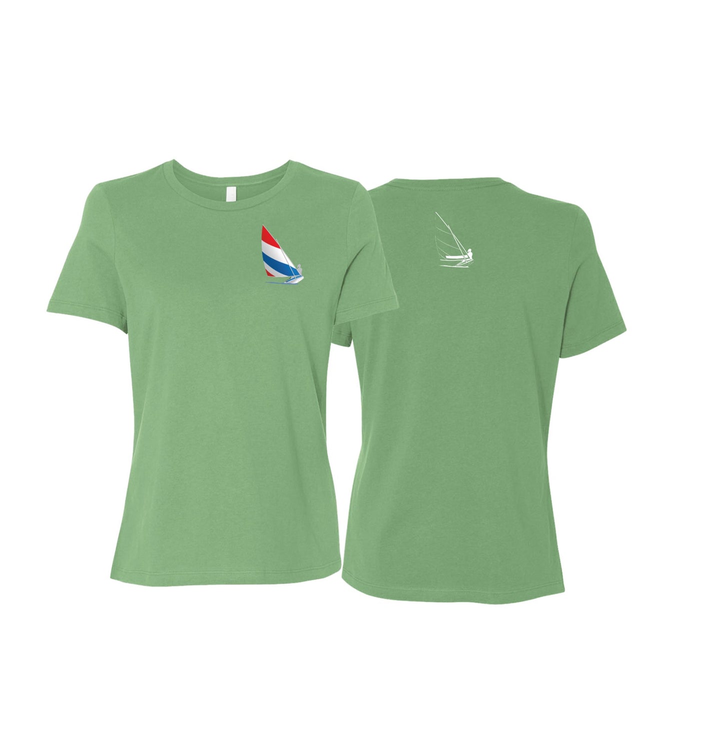 Red, White and Blue Sailing, Ladies Relaxed Jersey Short-Sleeve T-Shirt