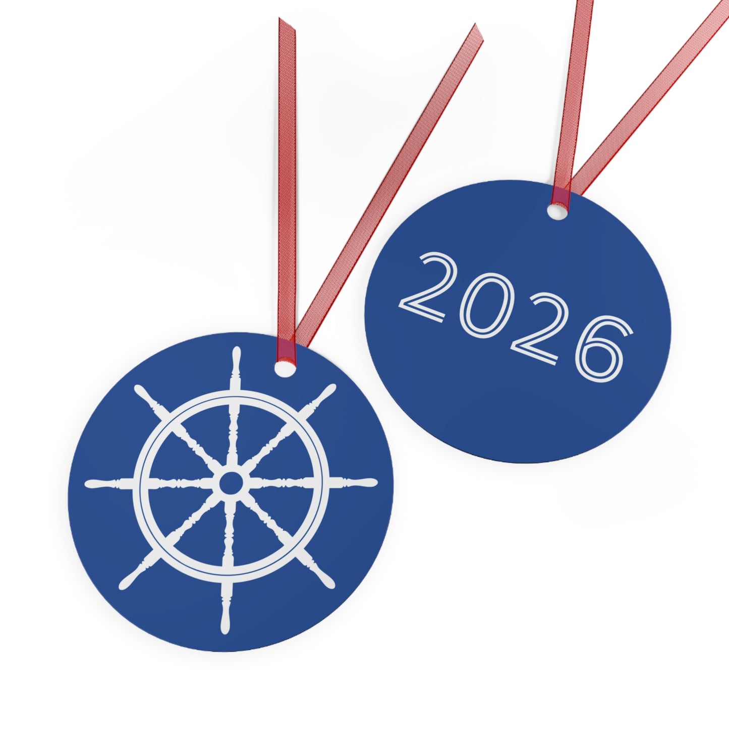 Metal Round Ship Wheel Ornament