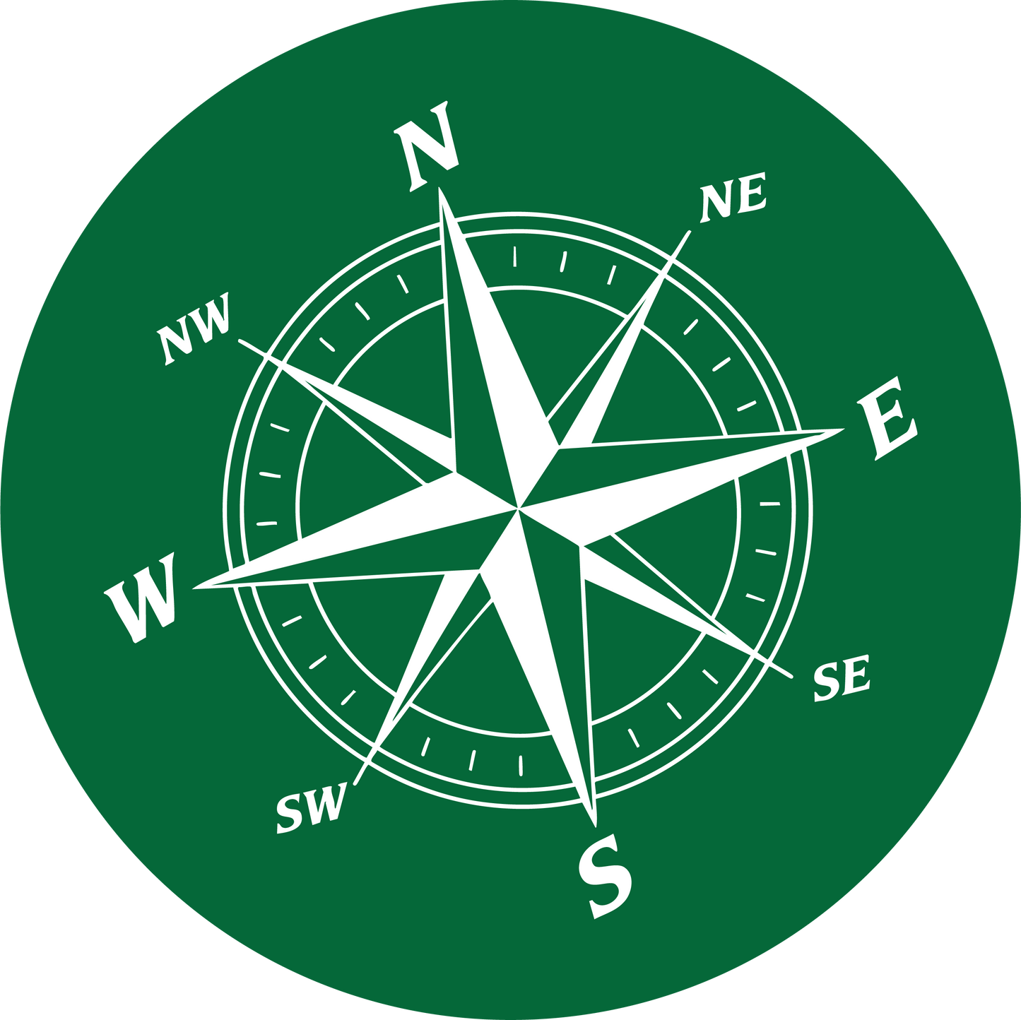 Metal Round Compass Rose Ornament