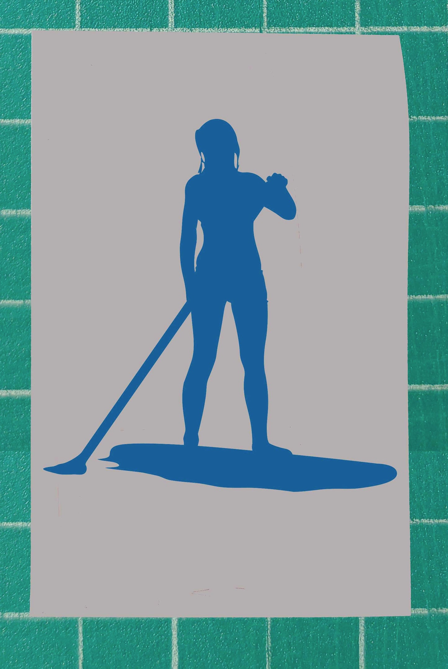 Woman Standing Paddle Boarding Vinyl Silhouette Sticker