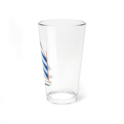 Catboat, Blue and White Sail, Pint Glass, 16oz