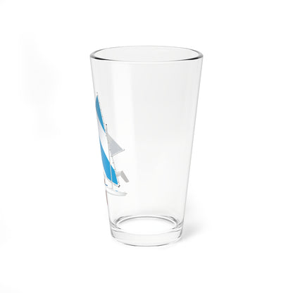 Blue and White Sail, Pint Glass, 16oz