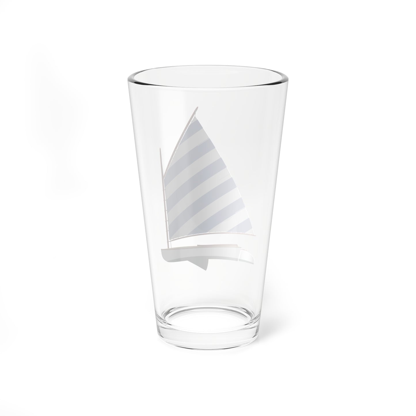 Catboat, Blue and White Sail, Pint Glass, 16oz