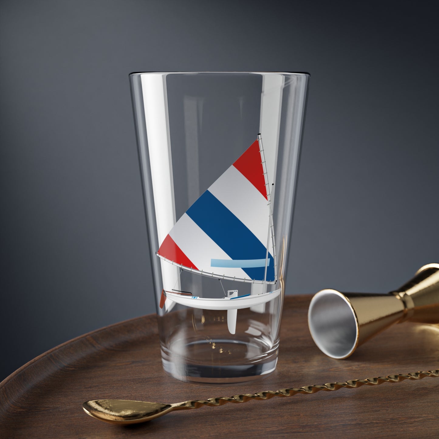 Red White and Blue Sail, Pint Glass, 16oz