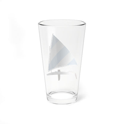 Blue and White Sail, Pint Glass, 16oz