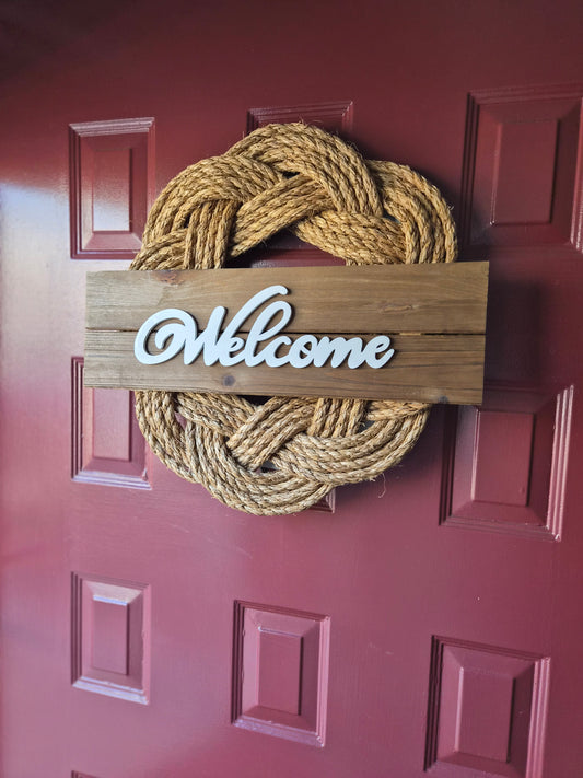 Rustic Welcome Turks Head Wreath