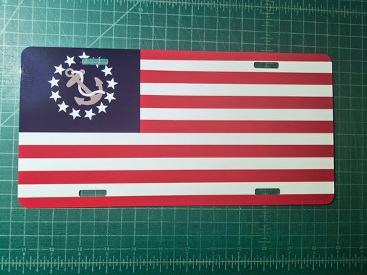 Nautical Ensign Flag Decorative License Plate
