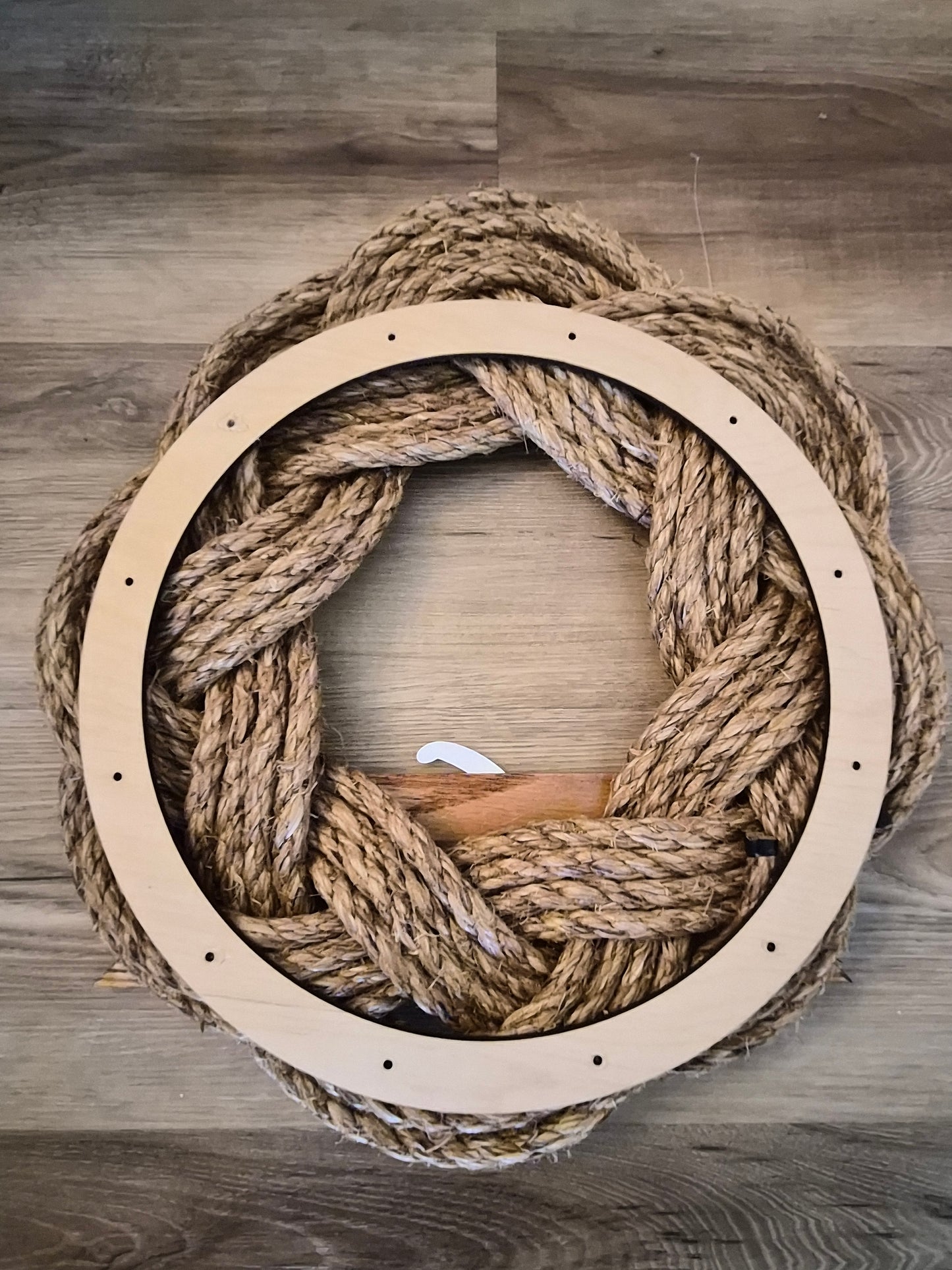 Rustic Welcome Turks Head Wreath, lower sign
