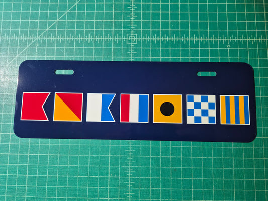 Custom Nautical Flag Decorative License Plate Topper