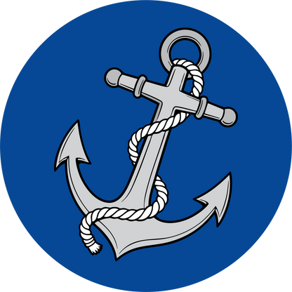 Metal Round Anchor Ornament