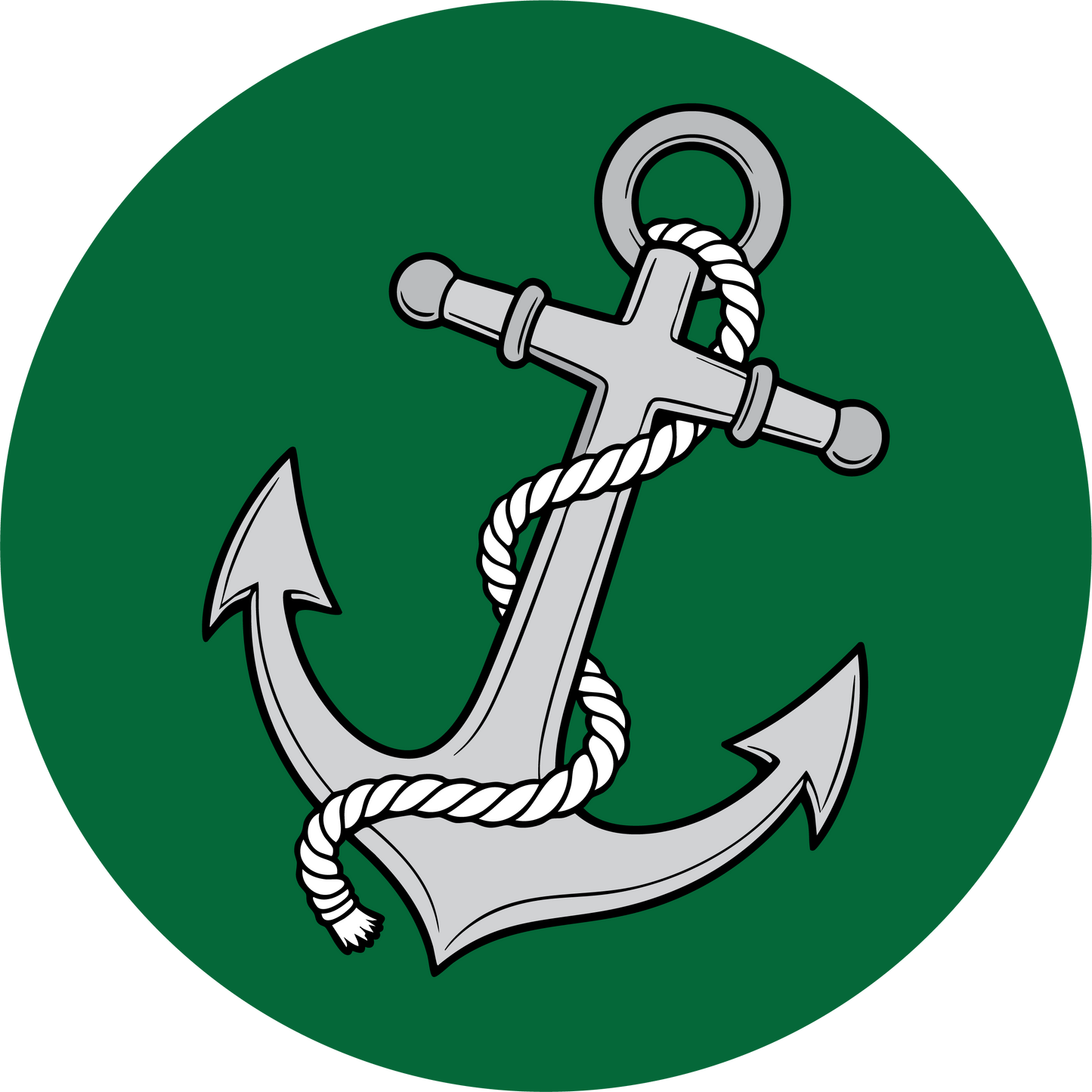 Metal Round Anchor Ornament