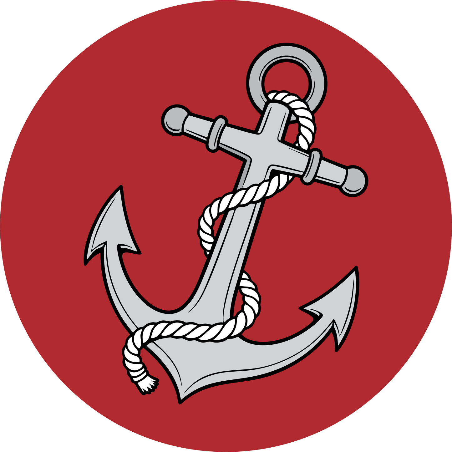 Metal Round Anchor Ornament