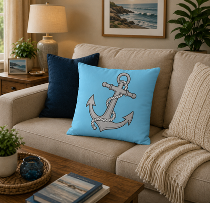 Large Anchor Square Pillow