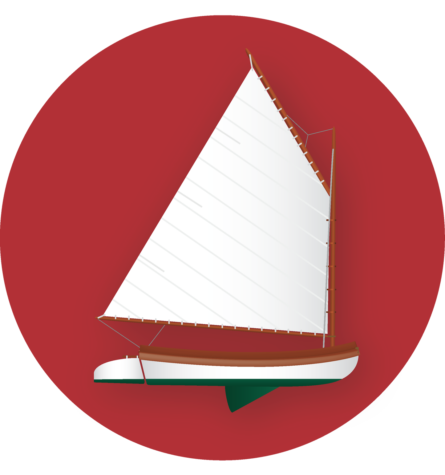 Metal Round Cat Boat Ornament