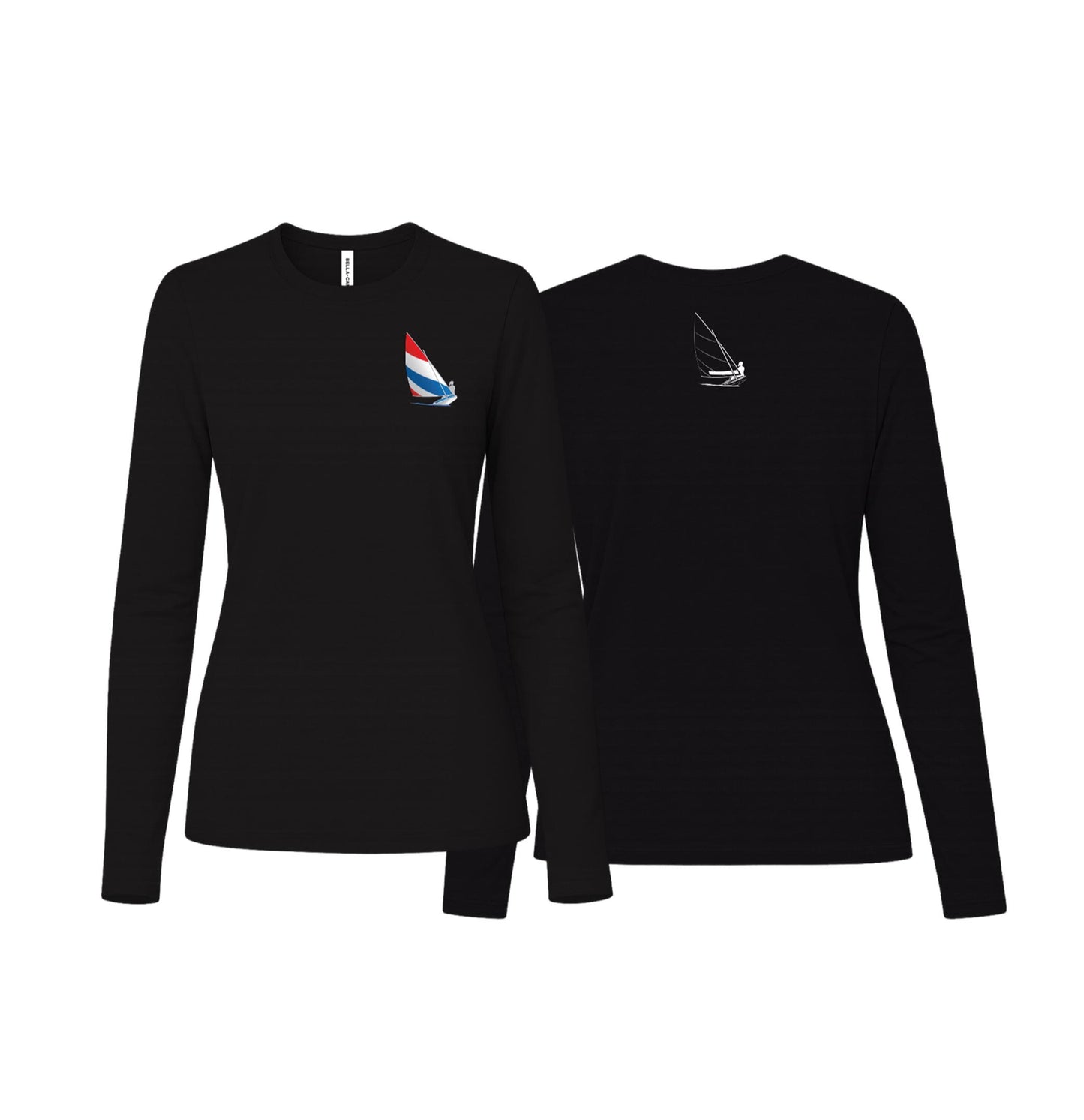 Red, White and Blue Sailing, Womens Jersey Long Sleeve Tee