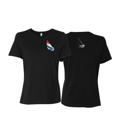 Red, White and Blue Sailing,  Ladies Relaxed Jersey Short-Sleeve T-Shirt