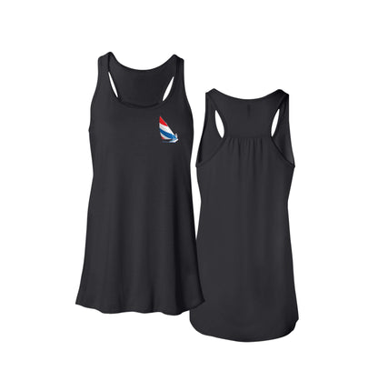 Red, White and Blue Sailing, Flowy Racerback Tank