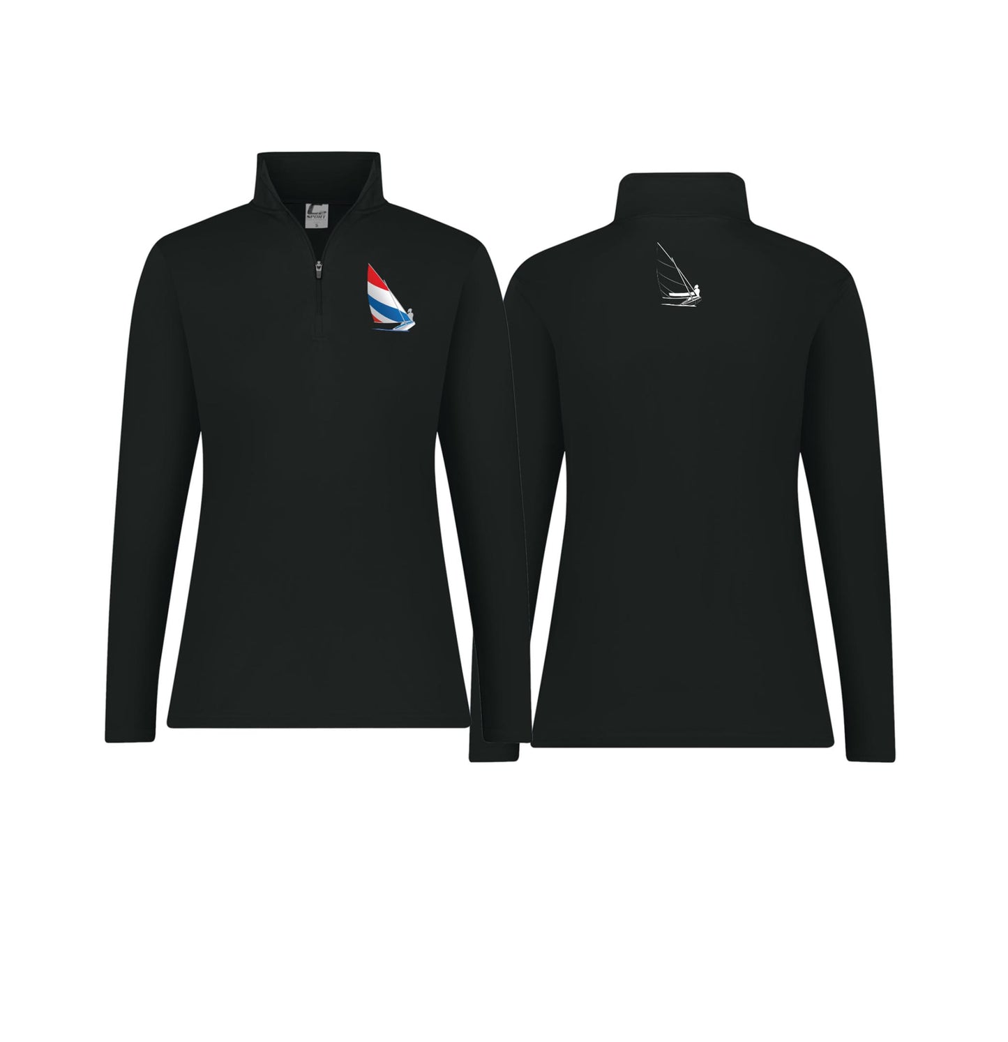 Red, White and Blue Sailing, Womens 1/4 Zip Pullover