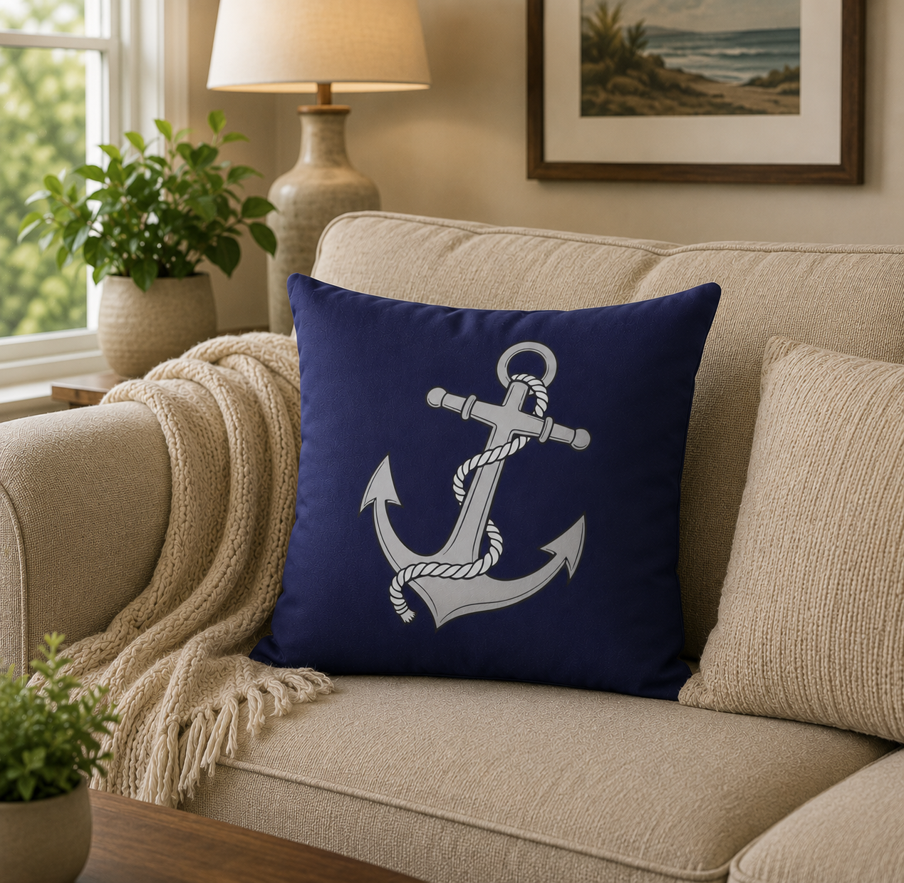 Medium Anchor Square Pillow