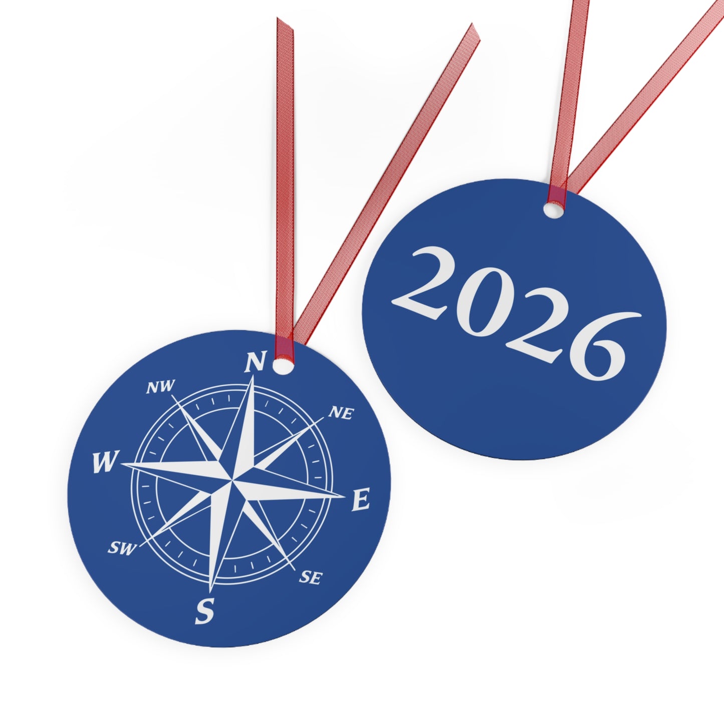 Metal Round Compass Rose Ornament
