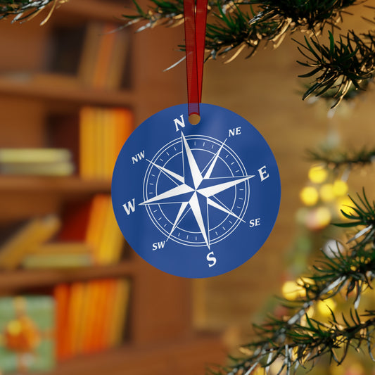 Metal Round Compass Rose Ornament