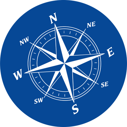 Metal Round Compass Rose Ornament