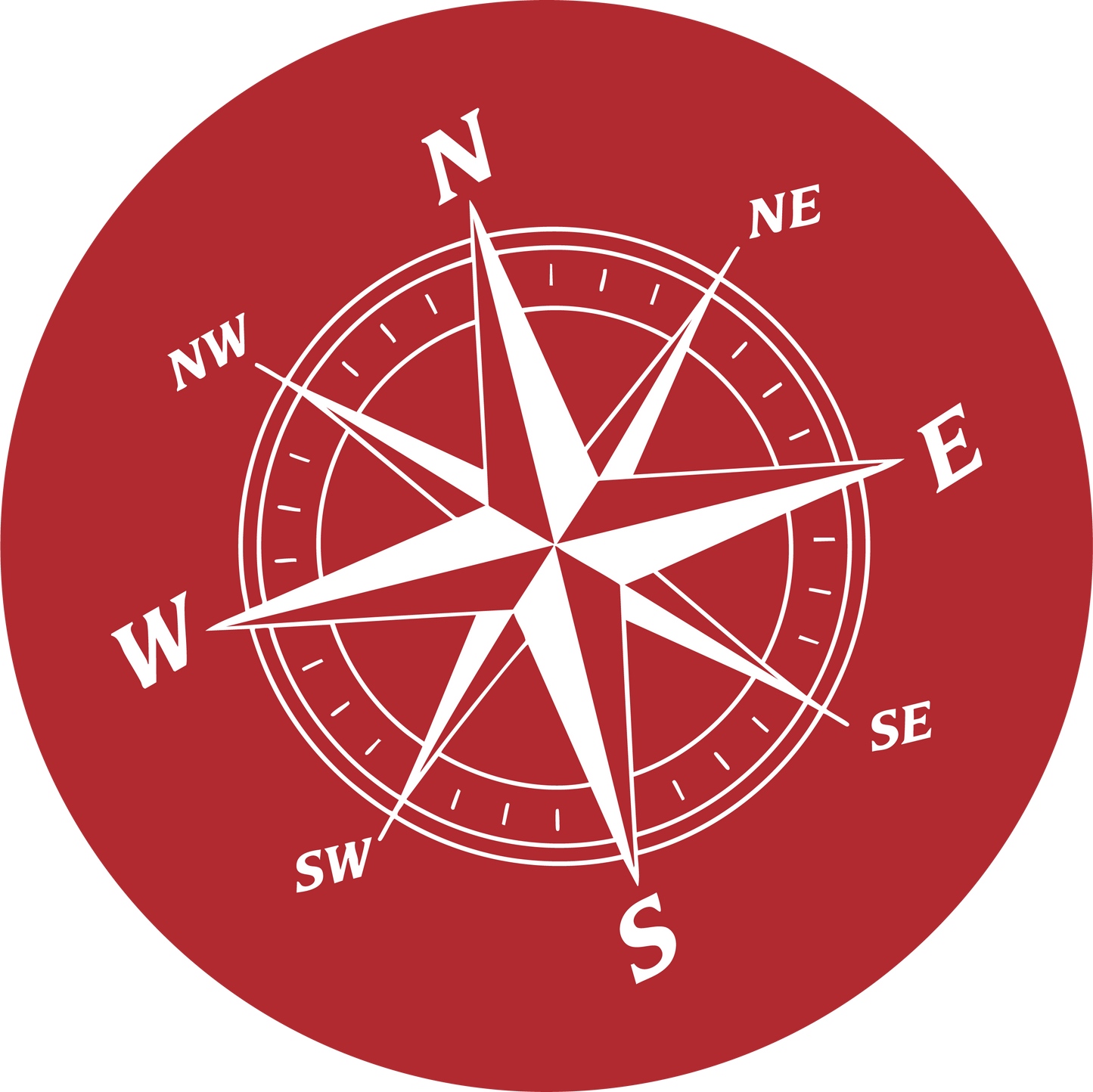 Metal Round Compass Rose Ornament