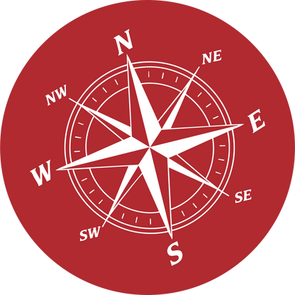 Metal Round Compass Rose Ornament