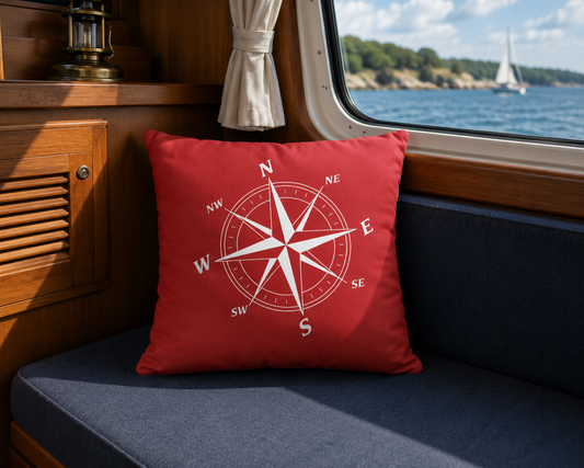 Small Compass Rose Square Pillow