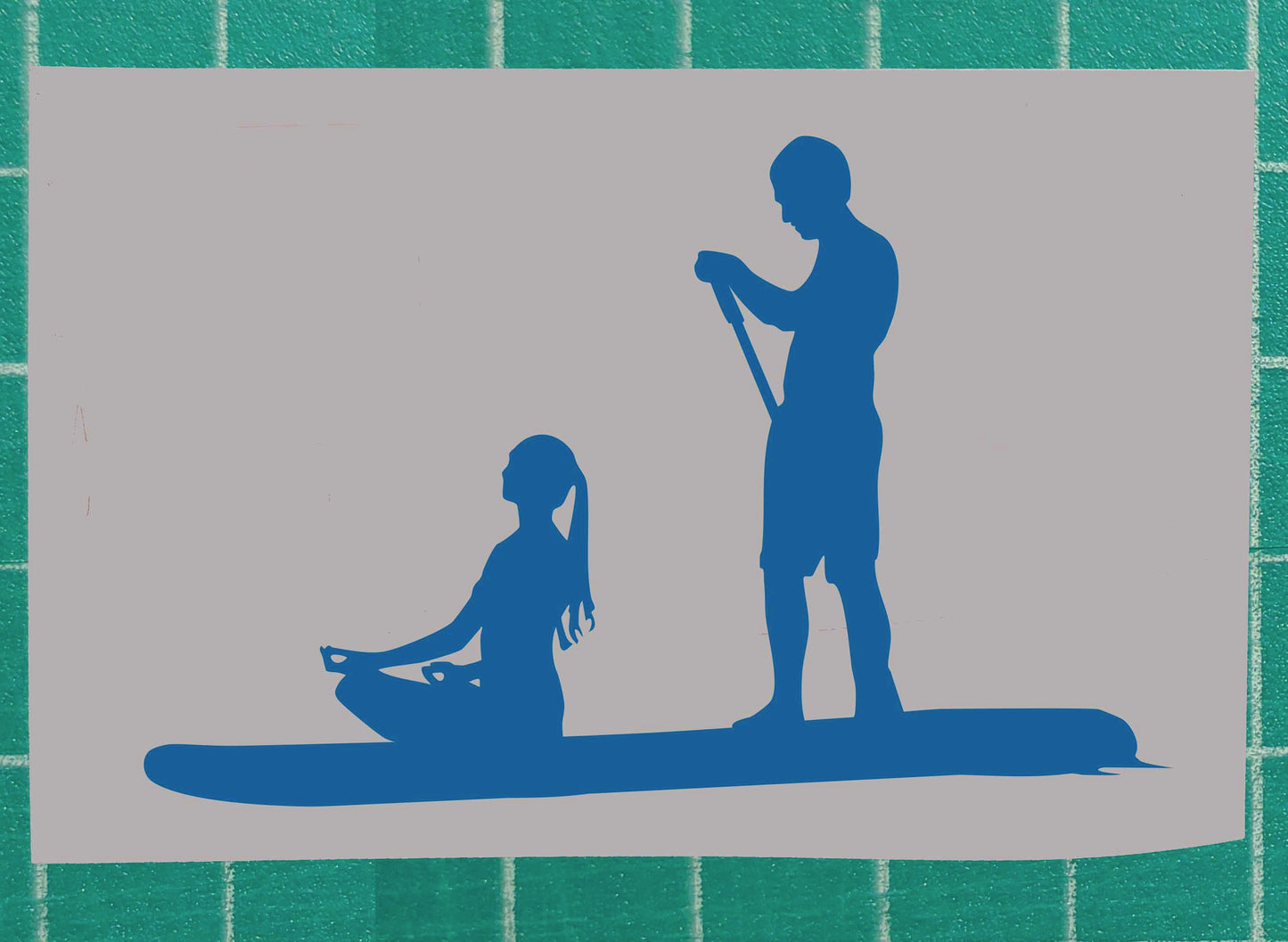 Silhouette of Couple Paddleboarding (SUP)