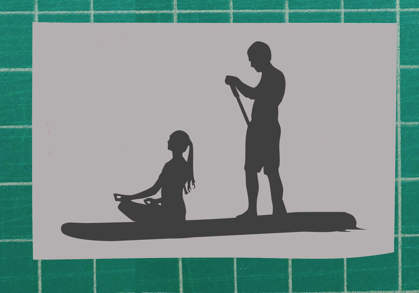 Silhouette of Couple Paddleboarding (SUP)