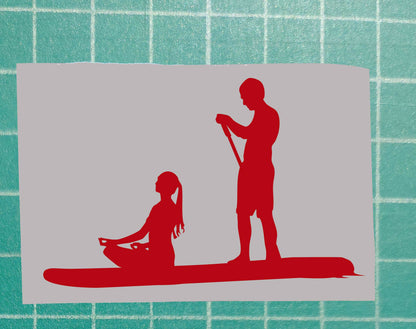 Silhouette of Couple Paddleboarding (SUP)