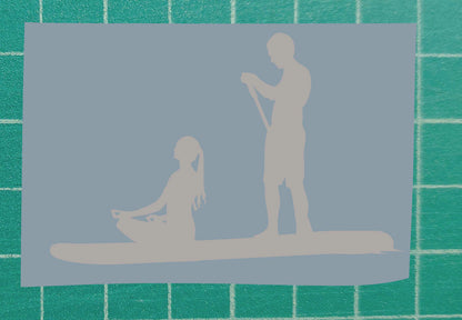 Silhouette of Couple Paddleboarding (SUP)