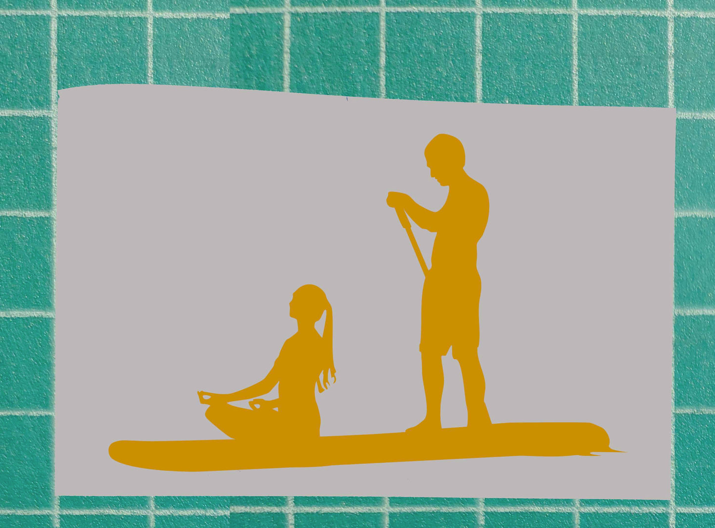 Silhouette of Couple Paddleboarding (SUP)
