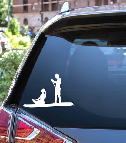 Silhouette of Couple Paddleboarding (SUP)