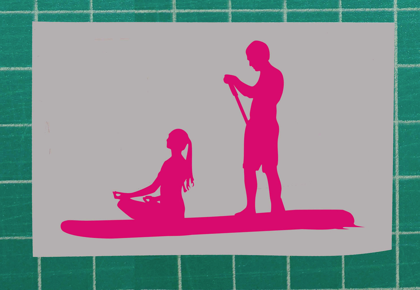 Silhouette of Couple Paddleboarding (SUP)