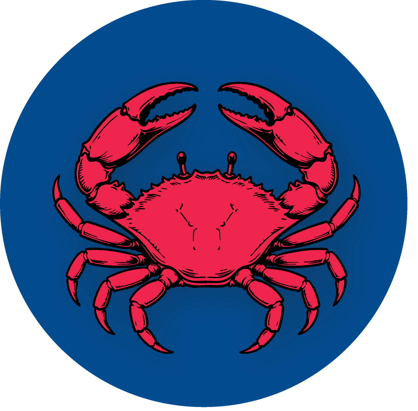 Metal Round Crab Ornament
