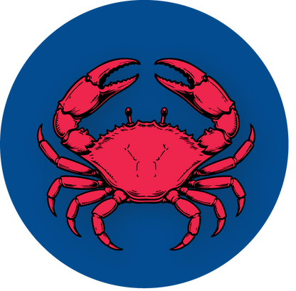 Metal Round Crab Ornament
