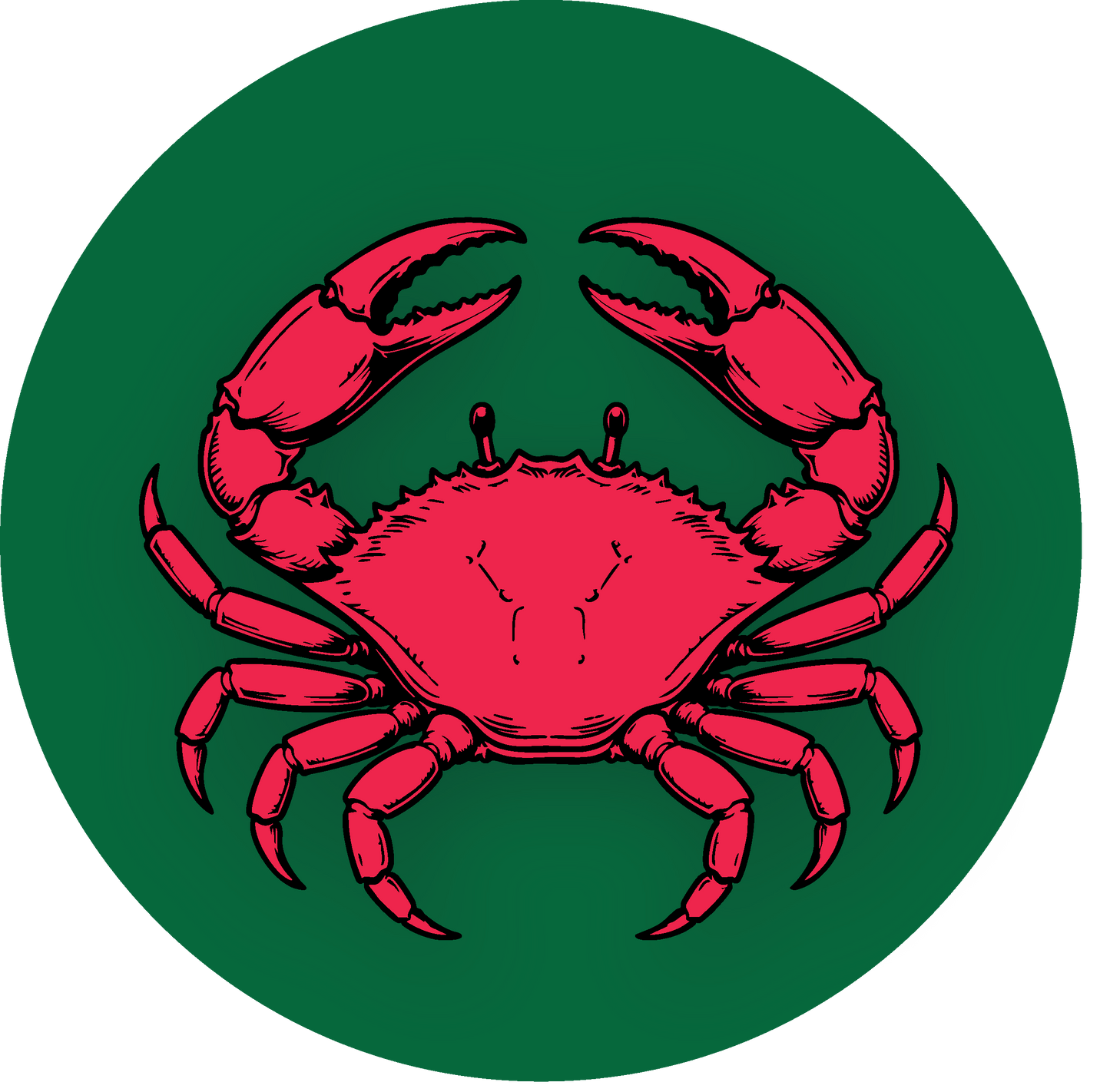 Metal Round Crab Ornament