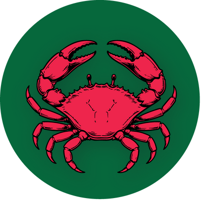 Metal Round Crab Ornament