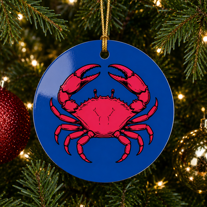 Metal Round Crab Ornament