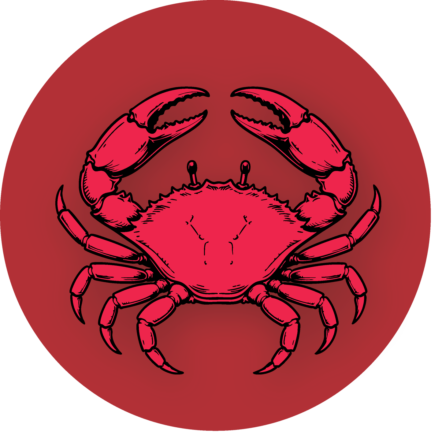 Metal Round Crab Ornament