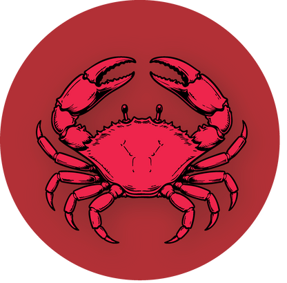 Metal Round Crab Ornament