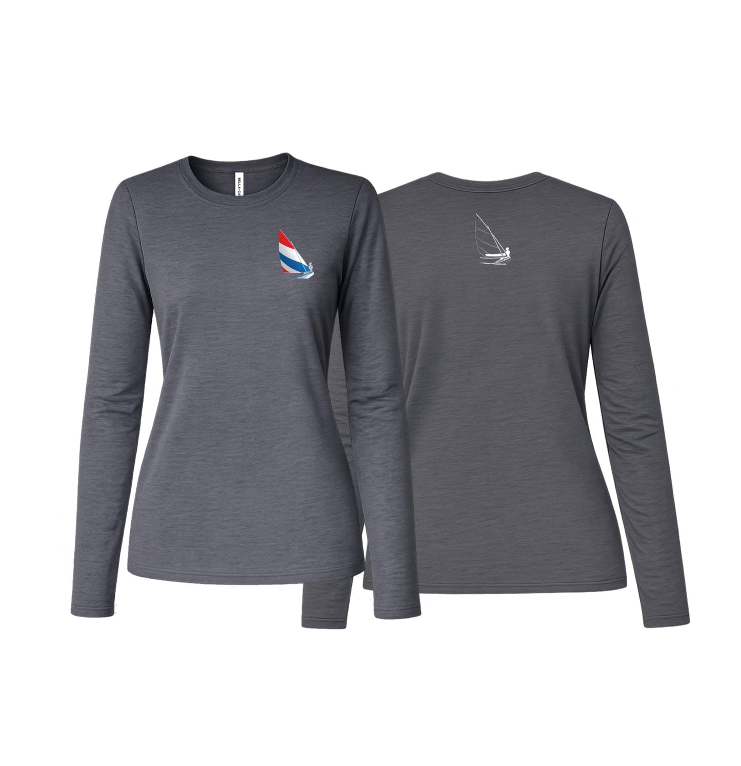 Red, White and Blue Sailing, Womens Jersey Long Sleeve Tee