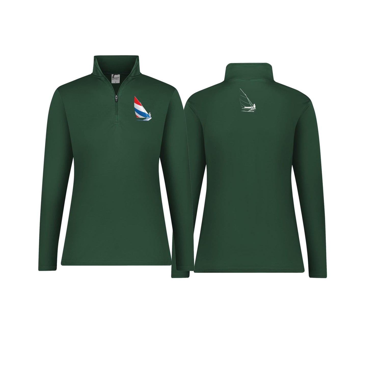 Red, White and Blue Sailing, Womens 1/4 Zip Pullover