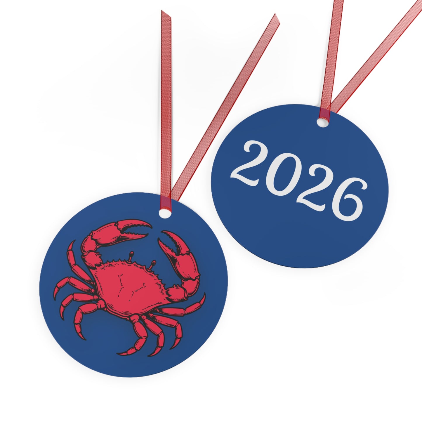 Metal Round Crab Ornament