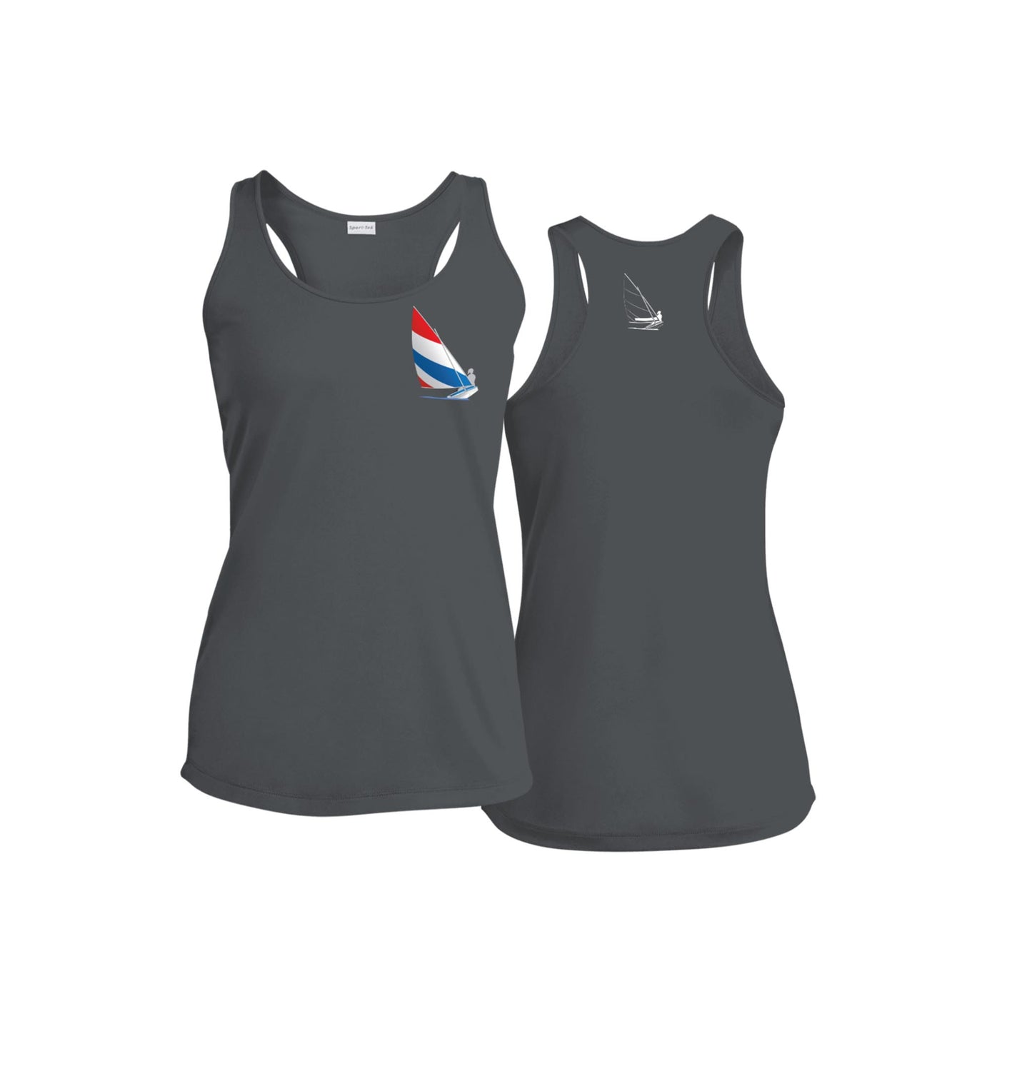 Red, White and Blue Sailing Shirt,  Ladies Performance Racerback Tank
