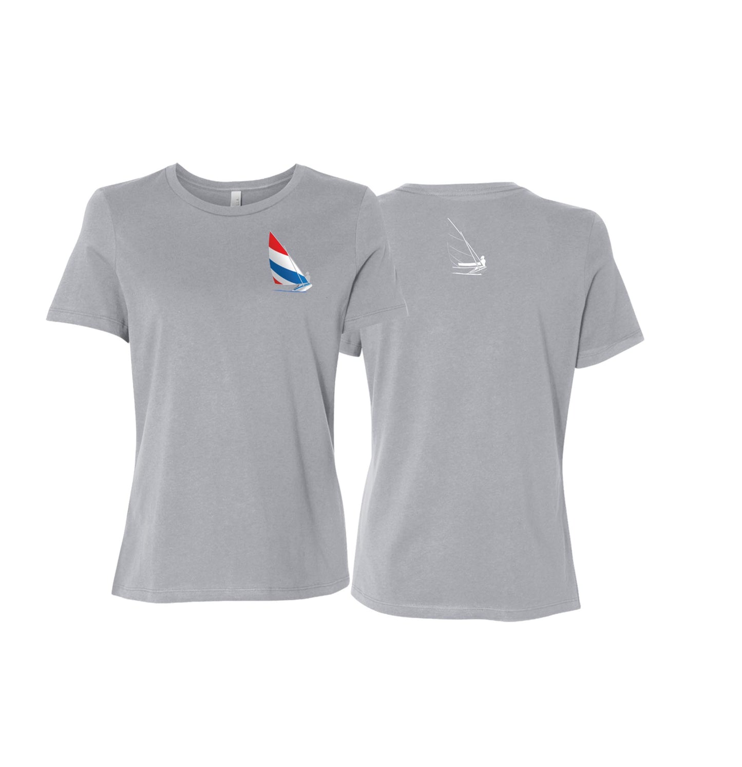 Red, White and Blue Sailing,  Ladies Relaxed Jersey Short-Sleeve T-Shirt
